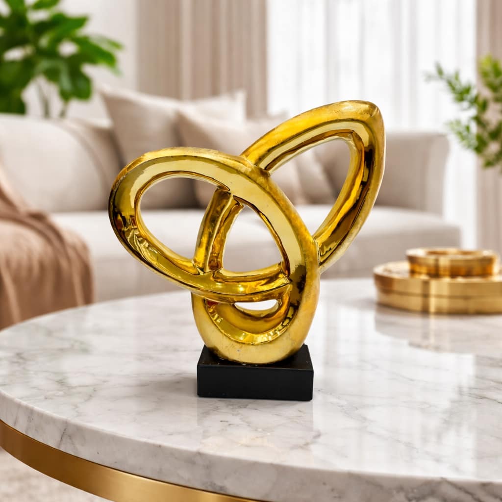 Gold Knots Decor Ceramic Statue 2