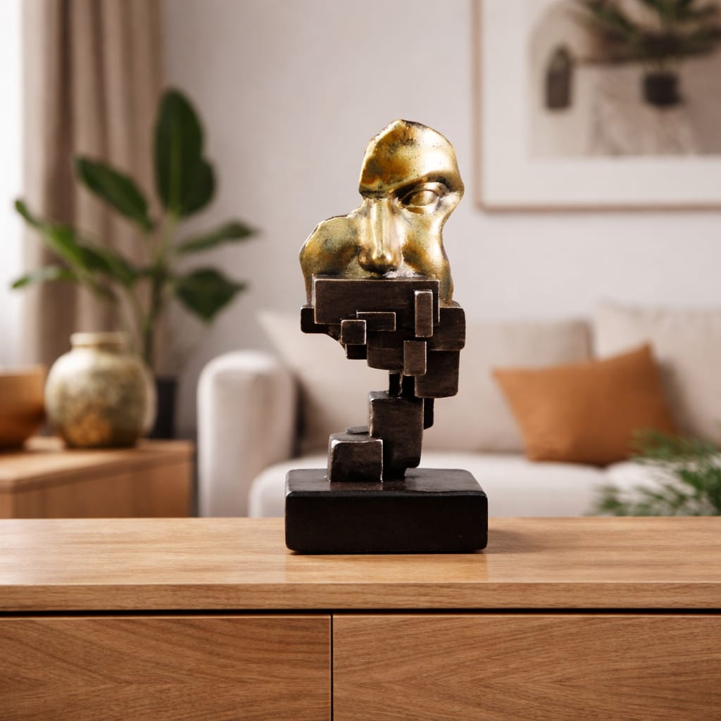 Modern Human Face Statue 1