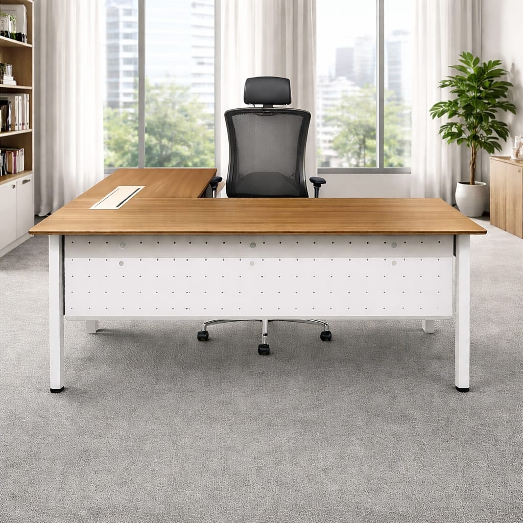 Modern L-shaped office desk design 2