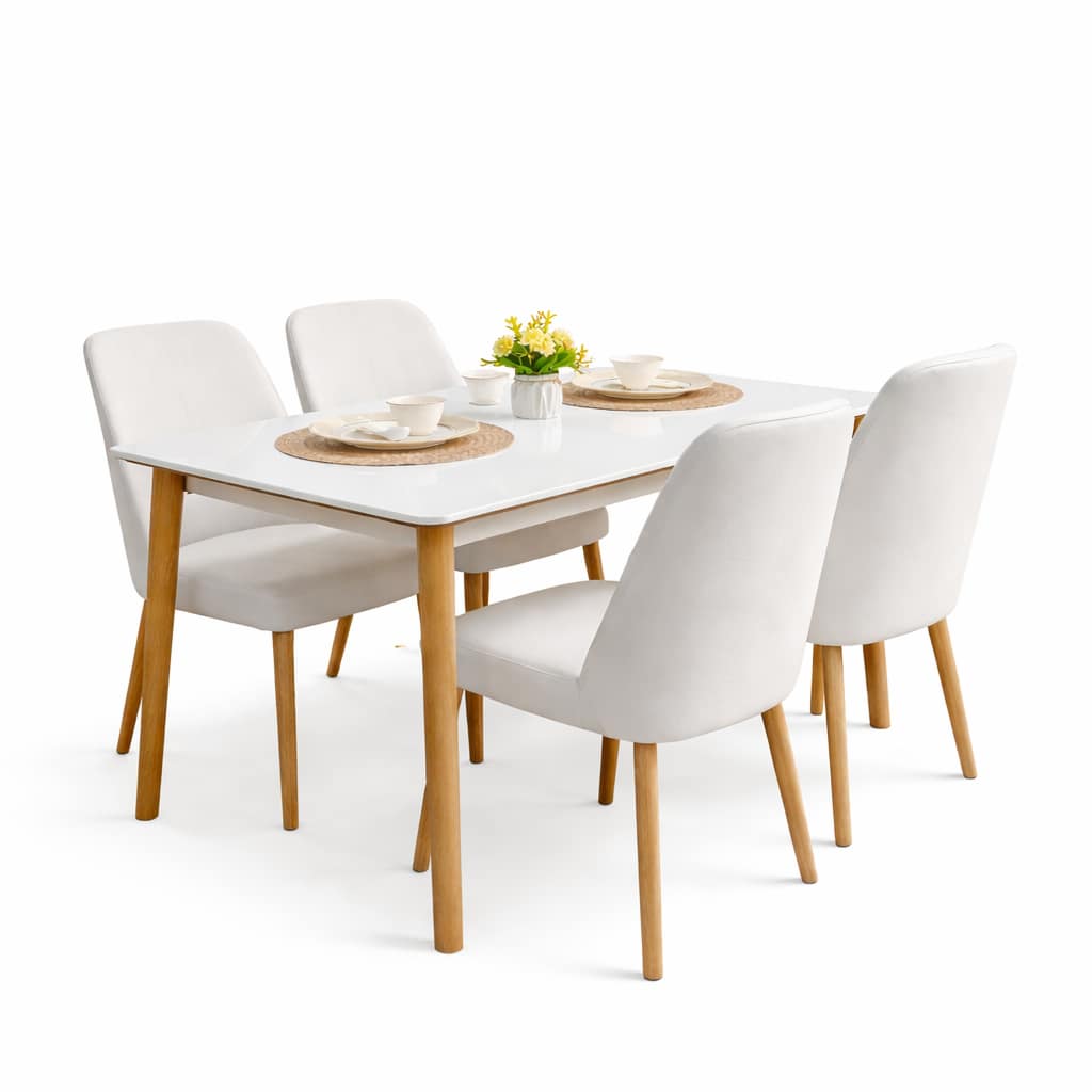 Modern dining space with floral centerpiece 2
