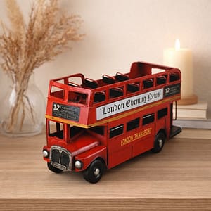 Vintage London Double-Decker Bus Showpiece